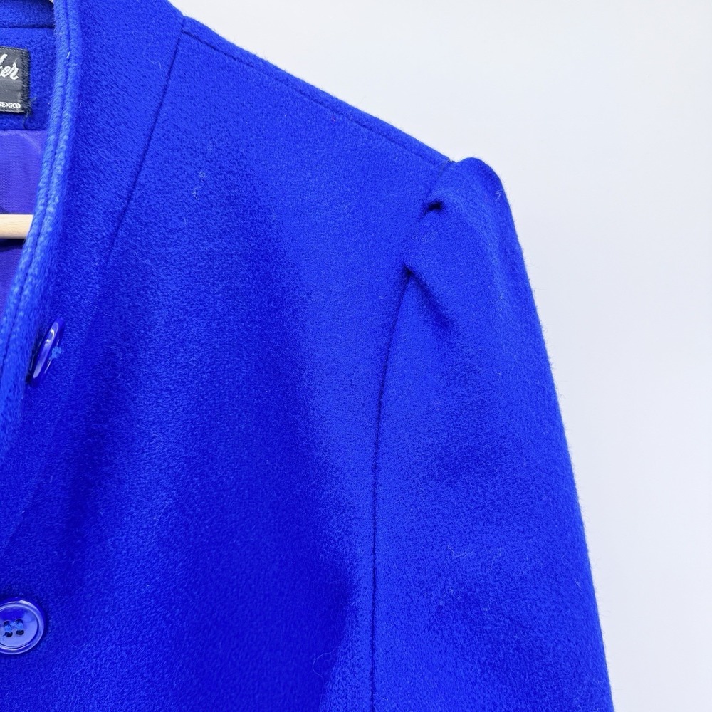 VINTAGE MISS NEW YORKER 60-70's Peacoat Wool Blend Royal Blue Buttons Womens 10 - Picture 2 of 11